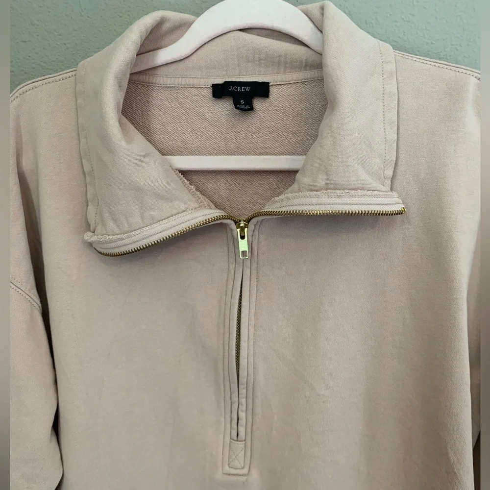 J.Crew Tunic half zip pullover sweater. Camel pinkish color. Oversized. Size S.